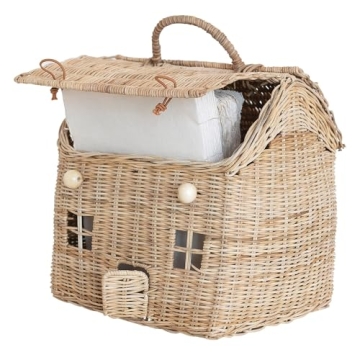 Stylish Hand-Woven Rattan Basket for Storage and Decor