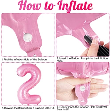 Jumbo 40 Inch Pink Number 2 Balloon for Birthdays