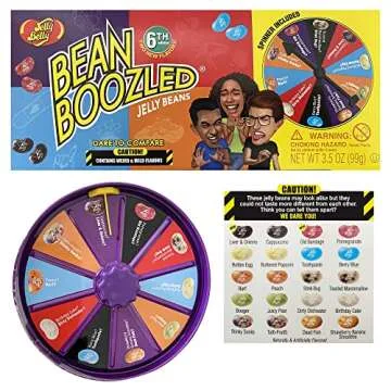 Jelly Belly Bean Boozled Jelly Beans - Spinner Gift Box | Beanboozled 6th edition Whole Family Fun Game | Nice and Weird Flavors Tasting Game | Adults and Kids Game | Genuine, Straight from the Source (7thEd-TIN-Spinner)