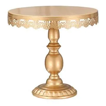 XINLIYA Set of 9 Pieces Metal Cake Stands Round Cake Stands Square Candy Fruite Display Plate Cupcake Serving Tower Wedding Brithday Party Celebration Home Decoration,Antique Gold