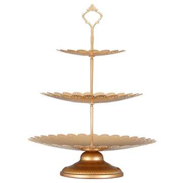 XINLIYA Set of 9 Pieces Metal Cake Stands Round Cake Stands Square Candy Fruite Display Plate Cupcake Serving Tower Wedding Brithday Party Celebration Home Decoration,Antique Gold