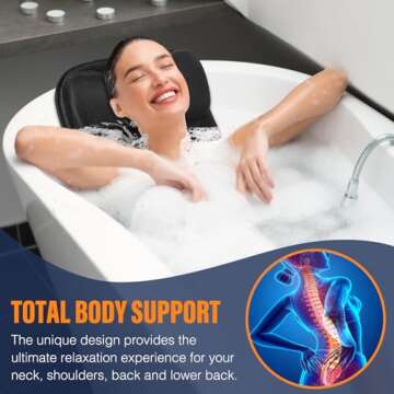 Full Body Bath Pillow for Bathtub, Thick Bathtub Cushion with Laundry Bag, Luxury Bath Tub Pillows for Headrest Neck and Back Support White 51" x 17"