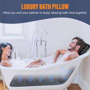 Full Body Bath Pillow for Bathtub, Thick Bathtub Cushion with Laundry Bag, Luxury Bath Tub Pillows for Headrest Neck and Back Support White 51" x 17"