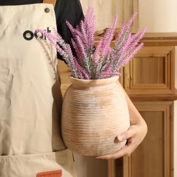 OOIT Ceramic Rustic Vase - Unique Decorative Home Decor