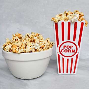 Adorox Movie Theater Style Popcorn Containers - Set of 4