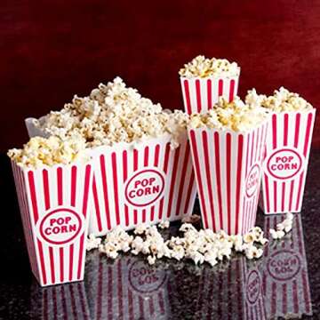 Adorox Movie Theater Style Popcorn Containers - Set of 4