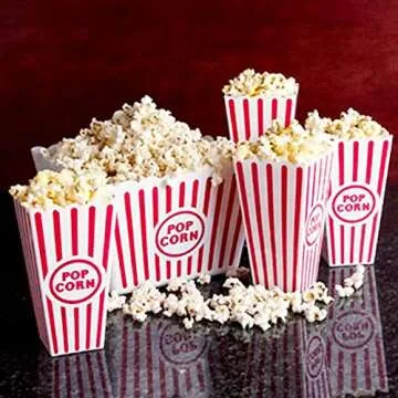 Adorox Movie Theater Style Popcorn Containers - Set of 4