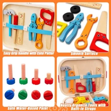 Goodfuns 56 Pcs Kids Tool Set for Creative Builders