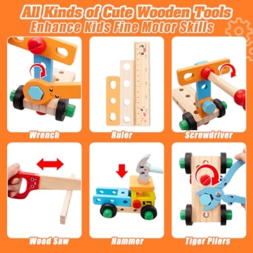 Goodfuns 56 Pcs Kids Tool Set for Creative Builders