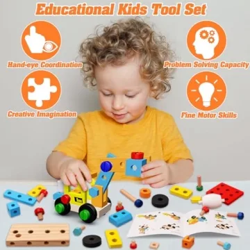 Goodfuns 56 Pcs Kids Tool Set for Creative Builders