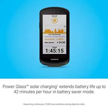 Garmin Edge® 1040 Solar, GPS Bike Computer with Solar Charging Capabilities, On and Off-Road, Spot-On Accuracy, Long-Lasting Battery, Device Only