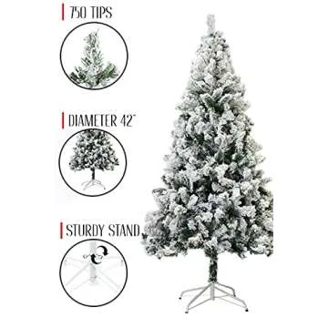Perfect Holiday PVCS-7 Christmas Trees, 7 ft, Green/Flocked
