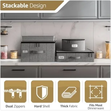 Sorbus China Storage Containers Hard Shell for Dinnerware