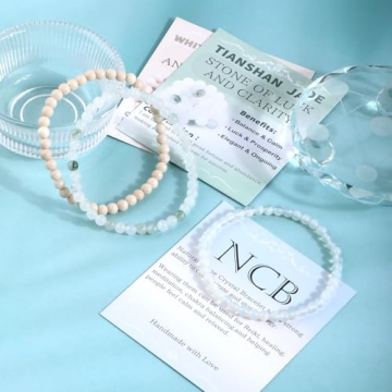 NCB 3-Piece Natural Gemstone Stretch Bracelets