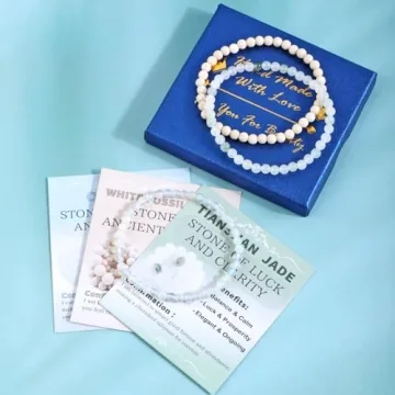 NCB 3-Piece Natural Gemstone Stretch Bracelets