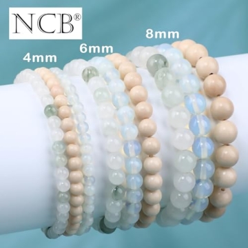 NCB 3-Piece Natural Gemstone Stretch Bracelets
