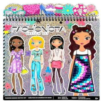Fashion Angels Fashion Design Sketch Portfolio - Sketch Book for Beginners, Sketch Pad with Stencils...