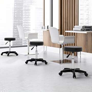 Nova Microdermabrasion Rolling Stool Swivel Salon Stool Chair Adjustable Drafting Stool Tattoo Offic...