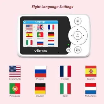 VTimes Baby Monitor with Camera and Audio, Video Baby Monitor No WiFi Night Vision, 2.4" LCD Screen Portable Baby Camera VOX Temperature Sensor Lullaby Alarm 1000ft Range, Ideal for Baby/Elderly/Pet