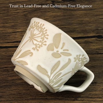 Stunning LINVIA Ceramic Coffee Mug with Butterfly Design