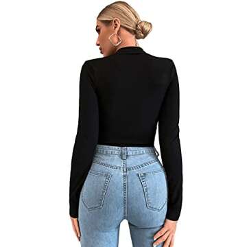 Stylish Long Sleeve Mock Neck Crop Top for Women