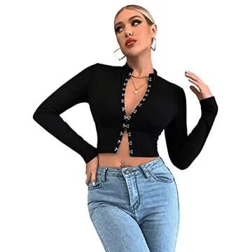 Stylish Long Sleeve Mock Neck Crop Top for Women