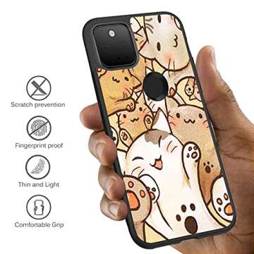 Newly 2021 Case for Google Pixel 5 Customized The cat1 Phone Case Design Clear Protective TPU Rubber...