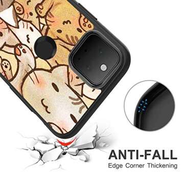 Newly 2021 Case for Google Pixel 5 Customized The cat1 Phone Case Design Clear Protective TPU Rubber and PC Cover case Creative Protective Case Shockproof Slim Fit Protective Phone