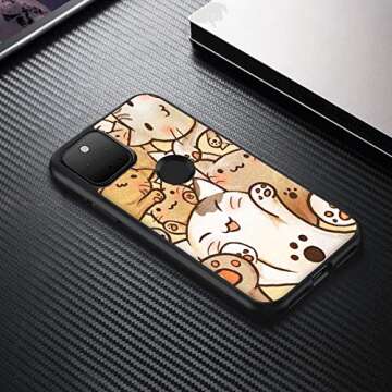 Newly 2021 Case for Google Pixel 5 Customized The cat1 Phone Case Design Clear Protective TPU Rubber and PC Cover case Creative Protective Case Shockproof Slim Fit Protective Phone