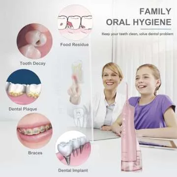 TOVENDOR Electric Water Dental Flosser Teeth Pick, Cordless Flossers Oral Irrigator IPX7 Waterproof ...