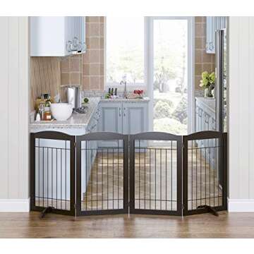 Spirich Freestanding Wire Pet Gate - 30" Tall | Dog Safety Fence