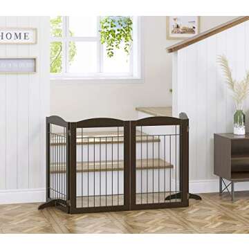 Spirich Freestanding Pet Gate - Stylish & Sturdy Solution