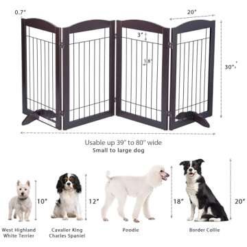 Spirich Freestanding Pet Gate - Stylish & Sturdy Solution