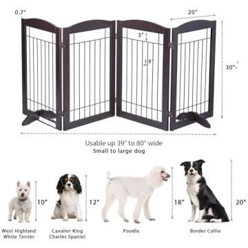Spirich Freestanding Pet Gate - Stylish & Sturdy Solution