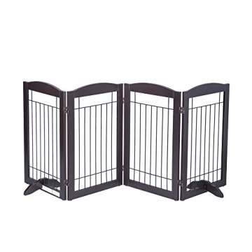 Spirich Freestanding Pet Gate - Stylish & Sturdy Solution