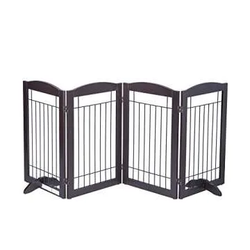 Spirich Freestanding Pet Gate - Stylish & Sturdy Solution