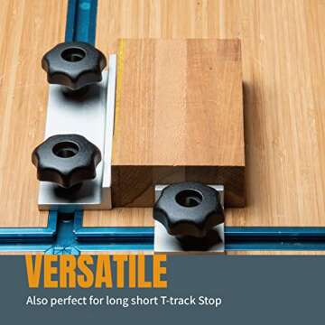 POWERTEC 71482 T-Track Knob Kit w/ 7-Star Knob, 5/16"-18 Threaded Bolts and Washers, 10 Pack, T Slot Bolts, T Track Accessories for Woodworking Jigs and Fixtures