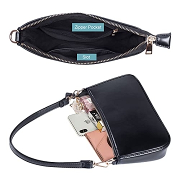 NIUEIMEE ZHOU Vegan Leather Shoulder Bag Elegant Retro Clutch