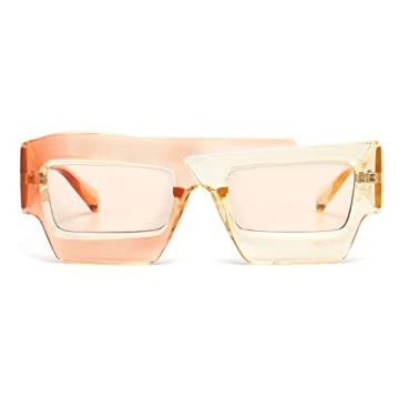 YAMEIZE Irregular Square Sunglasses for UV400 Protection