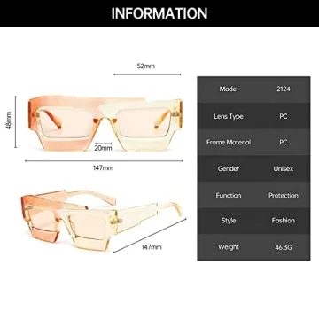 YAMEIZE Irregular Square Sunglasses for UV400 Protection