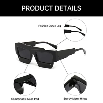YAMEIZE Irregular Square Sunglasses for UV400 Protection