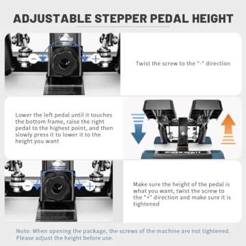 Steppers for Exercise at Home, Mini Stepper with Resistance Bands, Stair Stepper Machine with Max 350LBS Loading Capacity, Portable Home Exercise Equipment for Full Body Workout (Black)