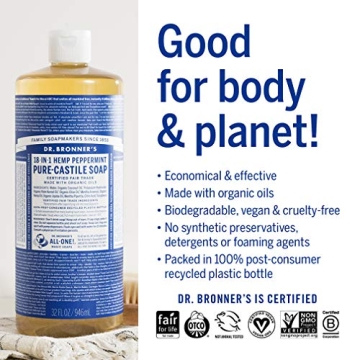 Dr. Bronner's Peppermint Liquid Soap 1 Gallon Eco-Friendly