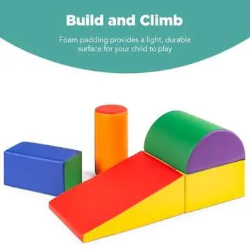 Best Choice Products 5-Piece Kids Climb & Crawl Soft Foam Block Activity Play Structures for Child D...