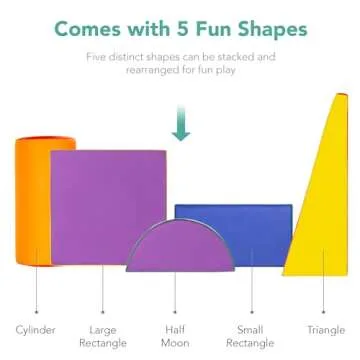 Best Choice Products 5-Piece Kids Climb & Crawl Soft Foam Block Activity Play Structures for Child Development, Color Coordination, Motor Skills - Multicolor