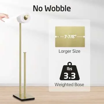 KES Free Standing Toilet Paper Holder - Brushed Gold Elegant Design
