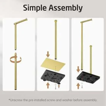 KES Free Standing Toilet Paper Holder - Brushed Gold Elegant Design