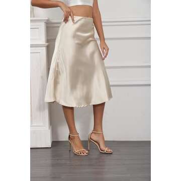 Elegant Women's Satin Midi Skirt for Versatile Outfits