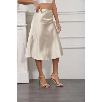 Elegant Women's Satin Midi Skirt for Versatile Outfits