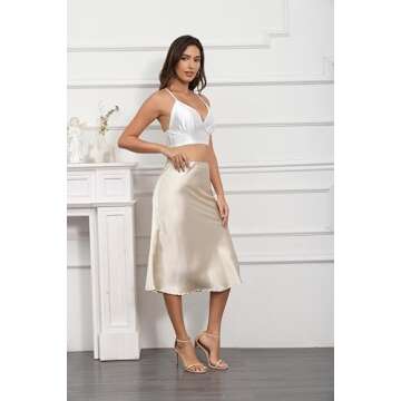 Elegant Women's Satin Midi Skirt for Versatile Outfits